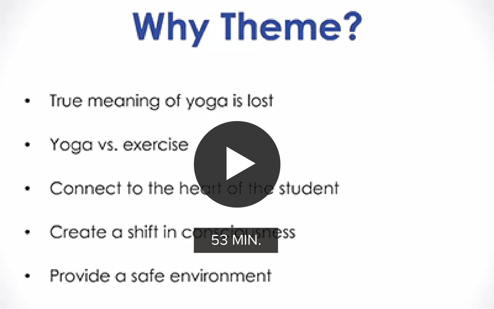 CE Workshop | Creating Themes for Yoga Classes
